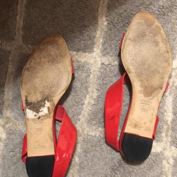 Gucci coral color wrap strap sandals - Picture 5 of 6